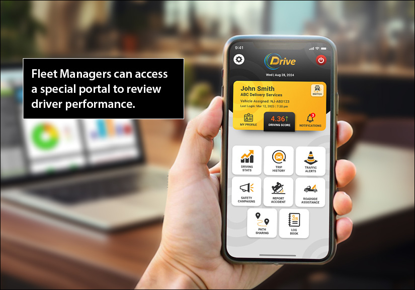 Fleet Managers can access a special portal to review driver performance.